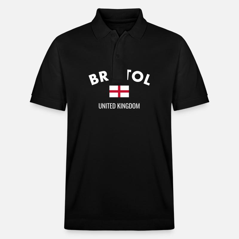 Bristol Angleterre Anglais Drapeau Anglais - Polo PREPSTER bio Stanley/Stella Unisexe - noir