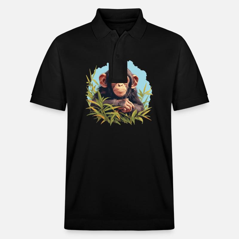 Chimpanzé Schimpansen Schimpanse - Polo PREPSTER bio Stanley/Stella Unisexe - noir