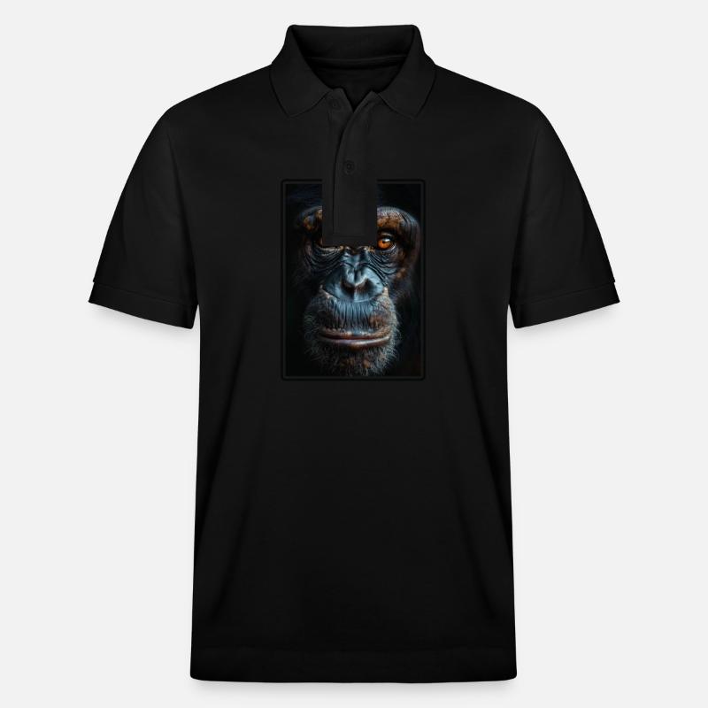 Chimpanzee Schimpansen Schimpanse - Stanley/Stella Unisex Bio-Poloshirt PREPSTER - Schwarz