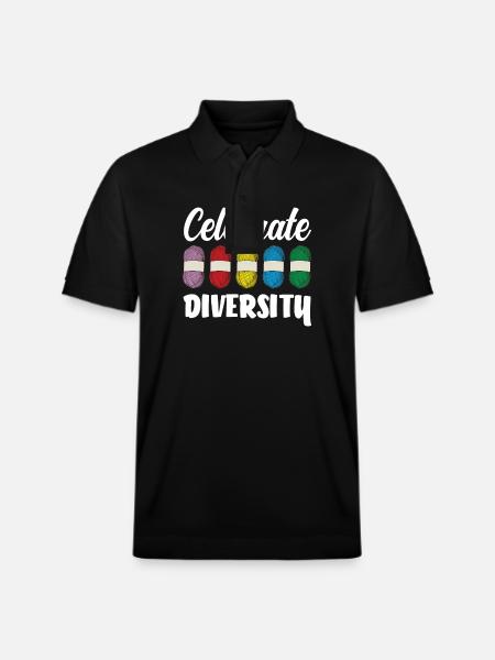 Knitting Celebrating Diversity - Stanley/Stella Unisex Organic Polo Shirt PREPSTER - black