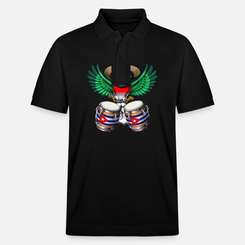 Kuba Trogon Vogeltrommel - Stanley/Stella Unisex Bio-Poloshirt PREPSTER - Schwarz