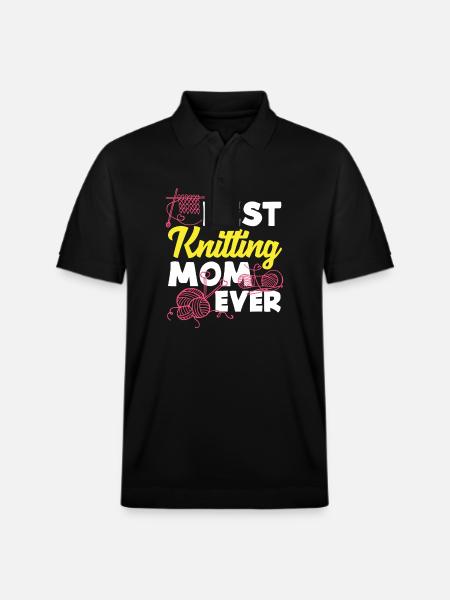 Best Knitting Mom Ever - Stanley/Stella Unisex Organic Polo Shirt PREPSTER - black