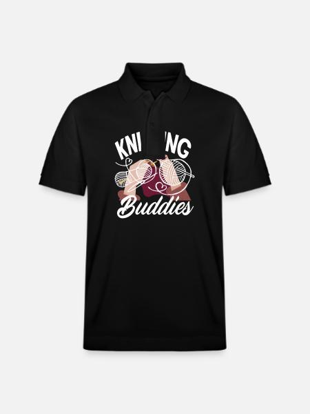 Experience knitting together with friends - Stanley/Stella Unisex Organic Polo Shirt PREPSTER - black