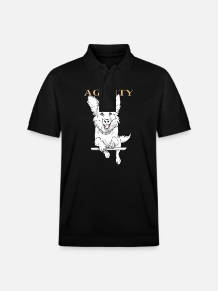 DOG AGILITY - Stanley/Stella Unisex Organic Polo Shirt PREPSTER - black