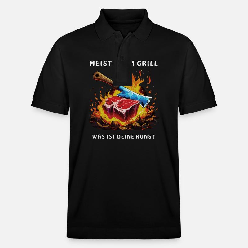 STEAK MASTER SUR LE GRIL - Polo PREPSTER bio Stanley/Stella Unisexe - noir