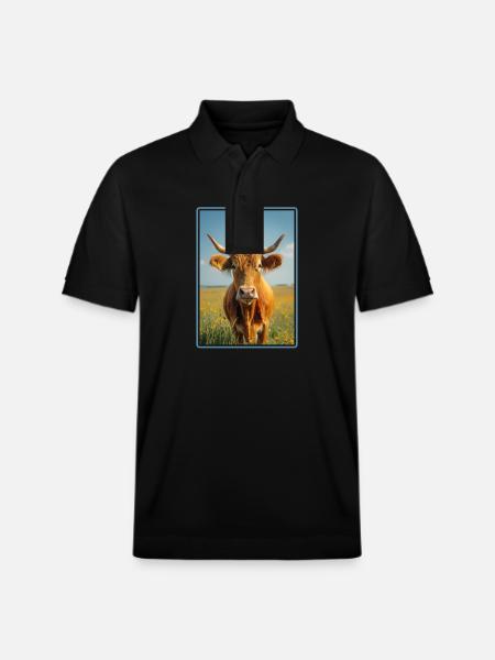Cows Cow - Stanley/Stella Unisex Organic Polo Shirt PREPSTER - black