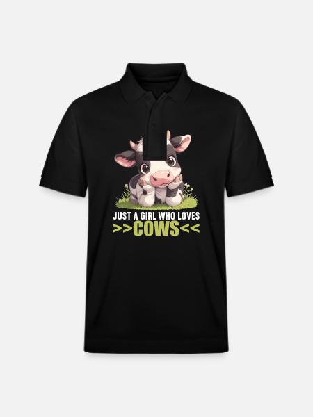 Cows Cow - Stanley/Stella Unisex Organic Polo Shirt PREPSTER - black