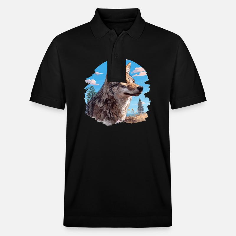 Kojoten Kojote - Stanley/Stella Unisex Bio-Poloshirt PREPSTER - Schwarz
