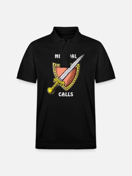MEDIEVAL SWORD MEDIEVAL CALLS - Stanley/Stella Unisex Organic Polo Shirt PREPSTER - black