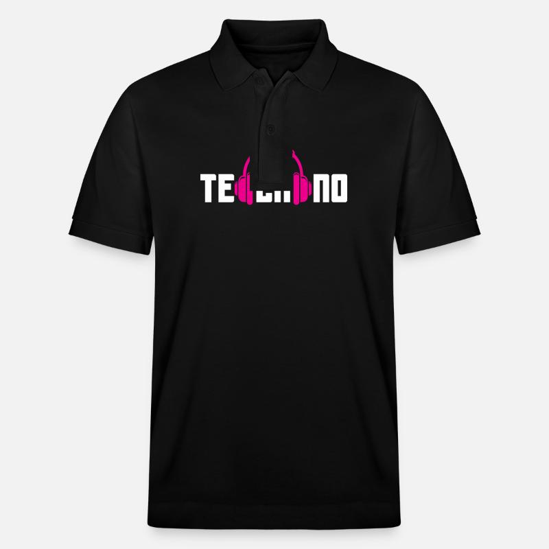 Techno Kopfhörer Für Techno Lover - Stanley/Stella Unisex Bio-Poloshirt PREPSTER - Schwarz