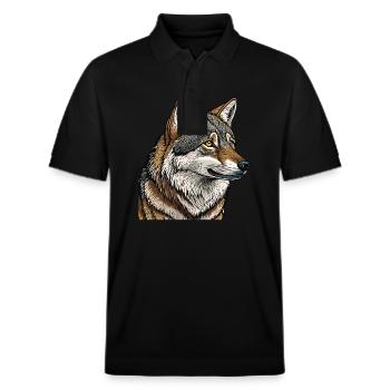 WOLF - Stanley/Stella Unisex Organic Polo Shirt PREPSTER - black - Front - Roxy (174cm) & Andy (188cm)