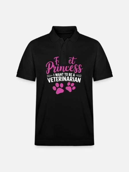 Forget Princess I Want To Be a Veterinarian - Stanley/Stella Unisex Organic Polo Shirt PREPSTER - black