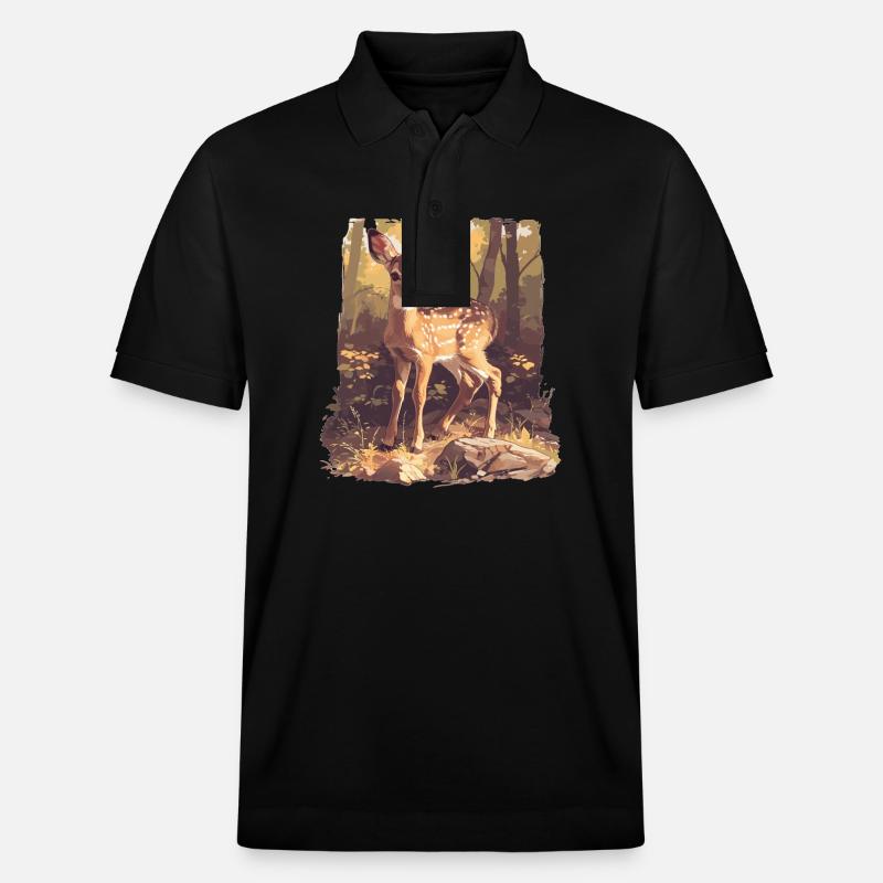 Hirsche Hirsch - Stanley/Stella Unisex Bio-Poloshirt PREPSTER - Schwarz