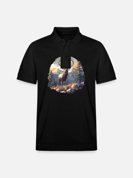 Deer Deer - Stanley/Stella Unisex Organic Polo Shirt PREPSTER - black