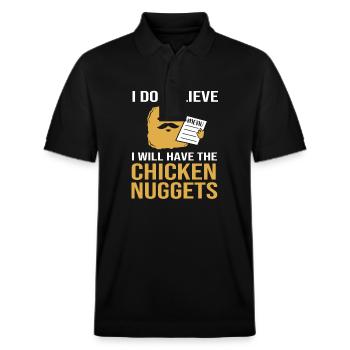 chicken nuggets - Stanley/Stella Unisex Organic Polo Shirt PREPSTER - black - Front - Roxy (174cm) & Andy (188cm)