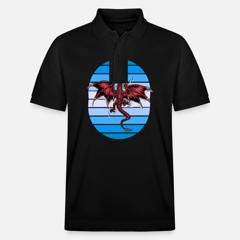 mystisch Drache Drachen - Stanley/Stella Unisex Bio-Poloshirt PREPSTER - Schwarz