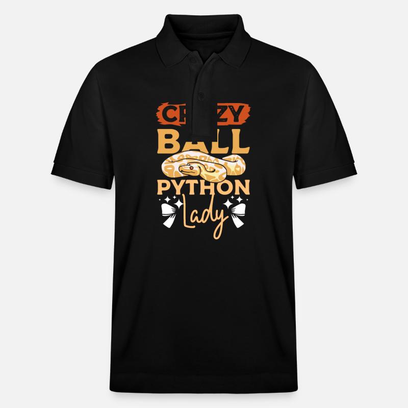 Crazy Ball python lady - Polo PREPSTER bio Stanley/Stella Unisexe - noir