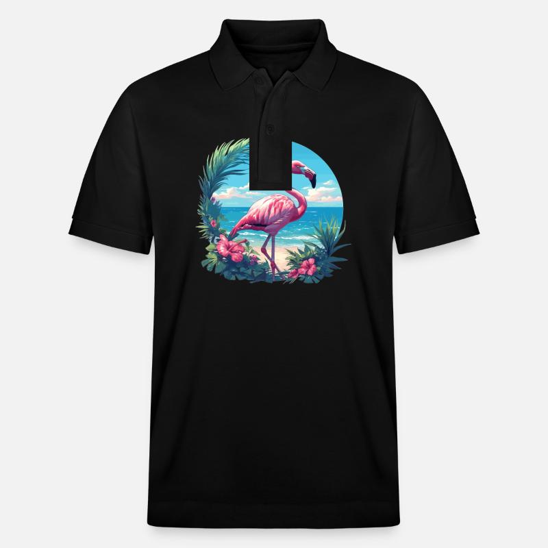 Flamingos Flamingo - Stanley/Stella Unisex Bio-Poloshirt PREPSTER - Schwarz