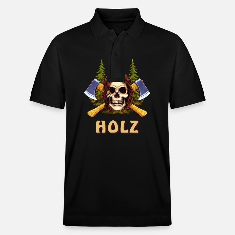 SCHÄDEL AXT HOLZ - Stanley/Stella Unisex Bio-Poloshirt PREPSTER - Schwarz