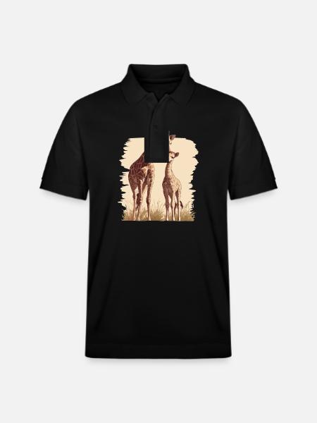 Giraffes Giraffe - Stanley/Stella Unisex Organic Polo Shirt PREPSTER - black