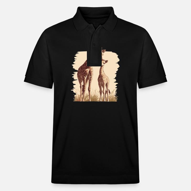 Giraffen Giraffe - Stanley/Stella Unisex Bio-Poloshirt PREPSTER - Schwarz