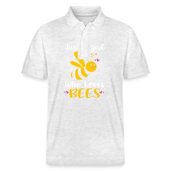 Imker - Stanley/Stella Unisex Bio-Poloshirt PREPSTER - Weiß meliert - Vorne - Roxy (174cm) & Andy (188cm)