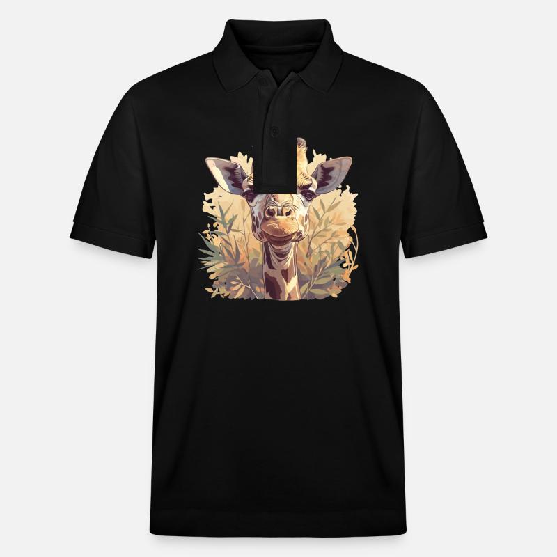 Giraffen Giraffe - Stanley/Stella Unisex Bio-Poloshirt PREPSTER - Schwarz