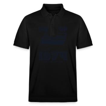 Best of 1974 Retro Mixtape Vintage 51st Birthday - Stanley/Stella Unisex Organic Polo Shirt PREPSTER - black - Front - Roxy (174cm) & Andy (188cm)