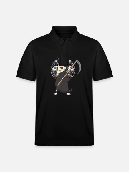 Medieval Grim Reaper Halloween Death - Stanley/Stella Unisex Organic Polo Shirt PREPSTER - black