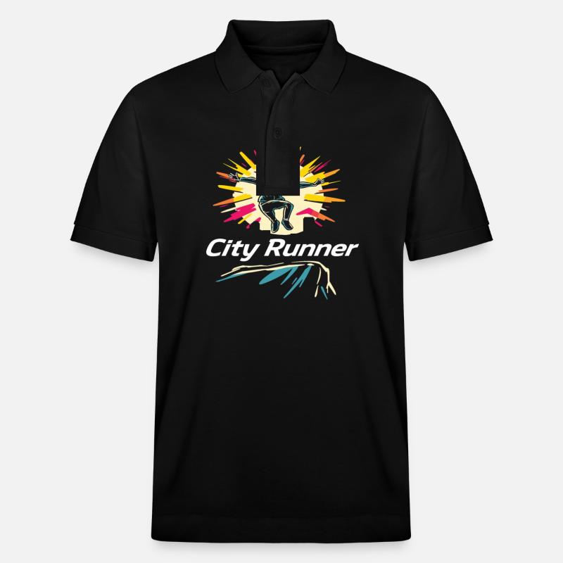 City Runner Stadtläufer - Stanley/Stella Unisex Bio-Poloshirt PREPSTER - Schwarz