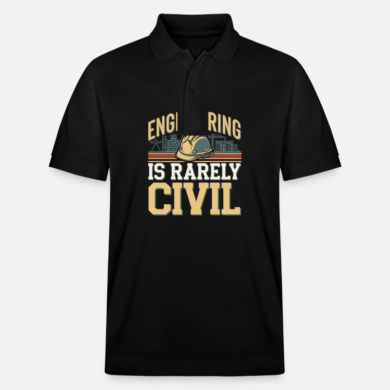 Engineering Is Rarely Civil 7 - Stanley/Stella Unisex Bio-Poloshirt PREPSTER - Schwarz