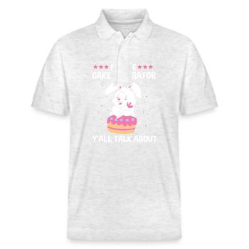 Gâteau Tartelette Décoration Gâteau - Polo PREPSTER bio Stanley/Stella Unisexe - blanc chiné - Devant - Roxy (174cm) & Andy (188cm)
