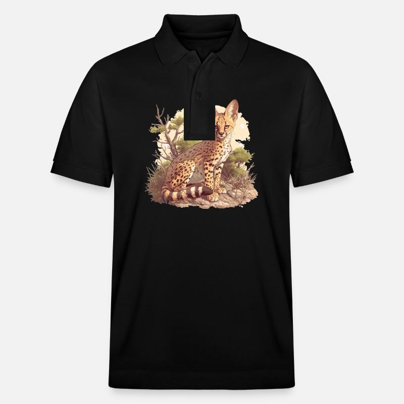 Servale Serval - Stanley/Stella Unisex Bio-Poloshirt PREPSTER - Schwarz