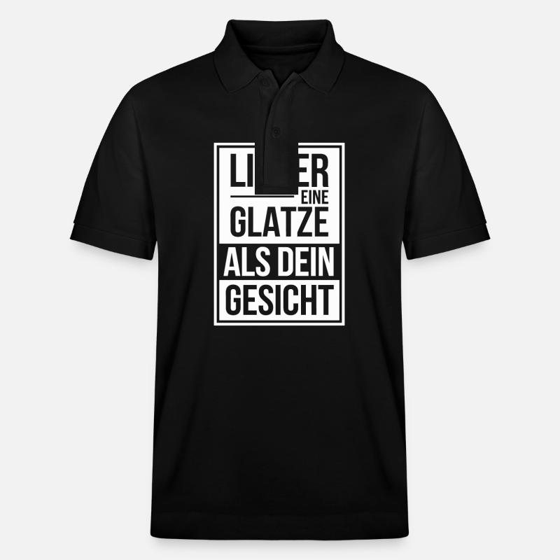 Frisur Glatze Haarausfall, Glatzenträger - Stanley/Stella Unisex Bio-Poloshirt PREPSTER - Schwarz