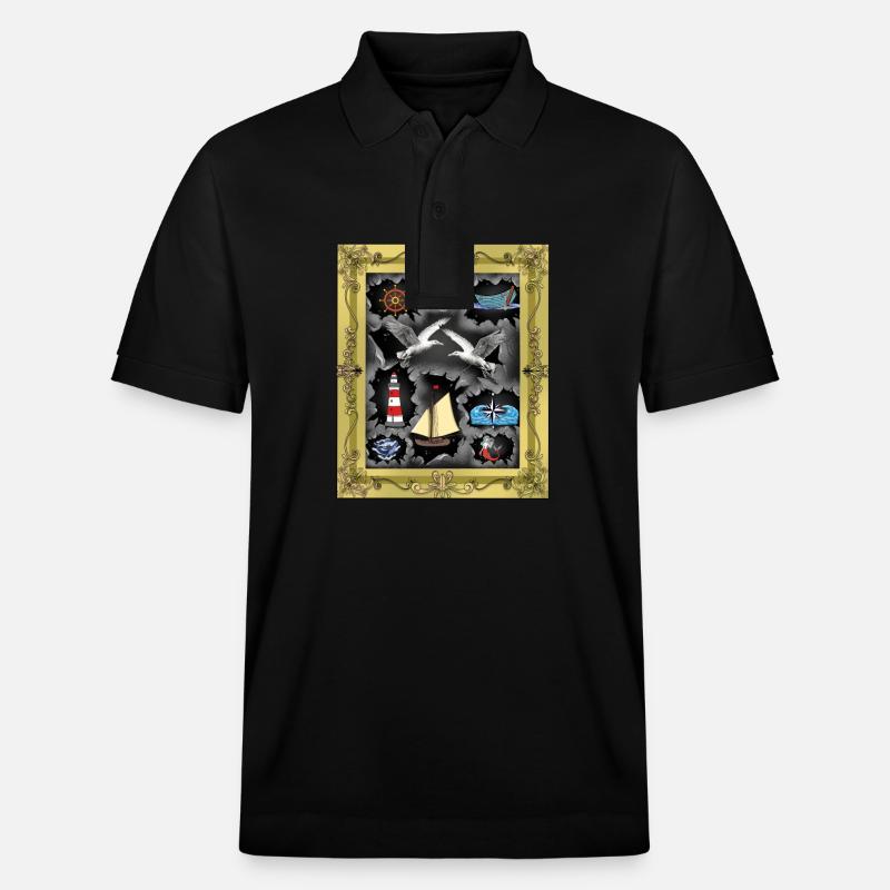 Marins marins des Maritimes - Polo PREPSTER bio Stanley/Stella Unisexe - noir