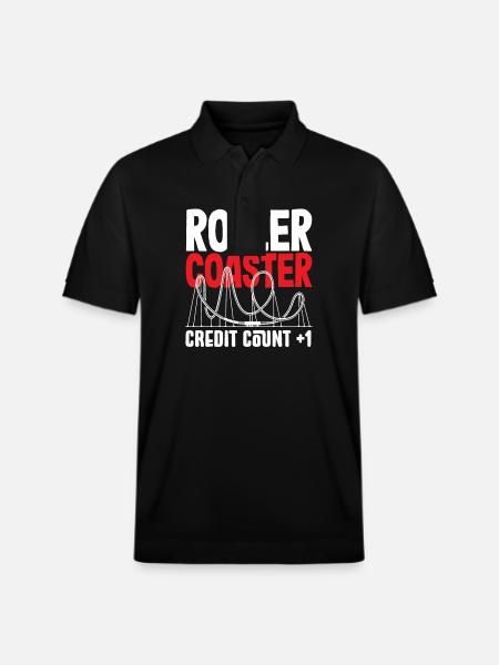 Roller Coaster Credit Counter +1 - Stanley/Stella Unisex Organic Polo Shirt PREPSTER - black