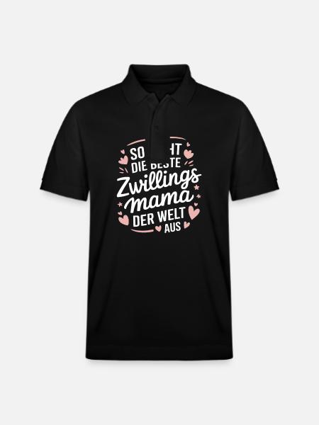 Zwillingsmama - Stanley/Stella Unisex Bio-Poloshirt PREPSTER - Schwarz