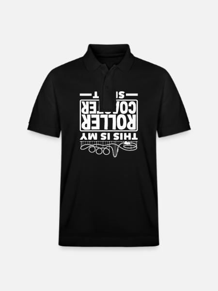 Roller Coaster My Life T-Shirt - Stanley/Stella Unisex Organic Polo Shirt PREPSTER - black