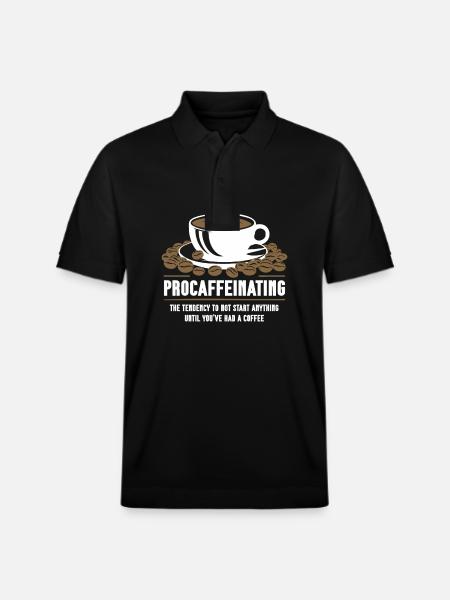 Procaffeinating Coffee Lovers Start Nothing - Stanley/Stella Unisex Organic Polo Shirt PREPSTER - black