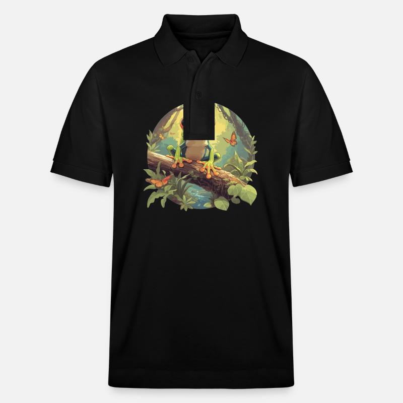 Frosch Frösche - Stanley/Stella Unisex Bio-Poloshirt PREPSTER - Schwarz