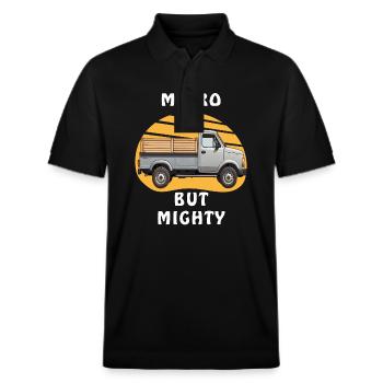 MICRO BUT MIGHTY - Stanley/Stella Unisex Organic Polo Shirt PREPSTER - black - Front - Roxy (174cm) & Andy (188cm)