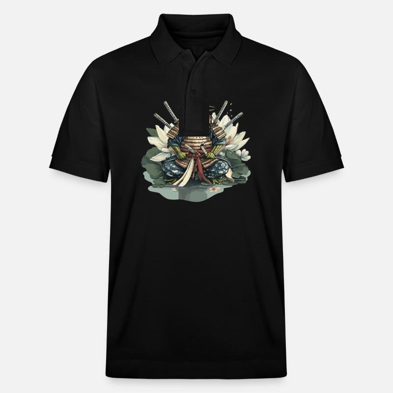 Frosch-Samurai: Krieger der Seerose - Stanley/Stella Unisex Bio-Poloshirt PREPSTER - Schwarz