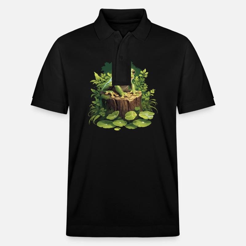 Frosch Frösche - Stanley/Stella Unisex Bio-Poloshirt PREPSTER - Schwarz