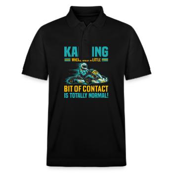 Kartsport: Wo "nur ein bisschen Kontakt" ist - Stanley/Stella Unisex Bio-Poloshirt PREPSTER - Schwarz - Vorne - Roxy (174cm) & Andy (188cm)