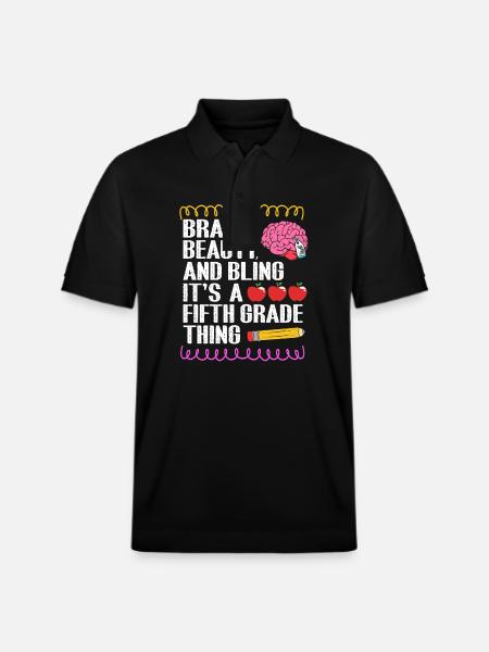 5th Grade - Stanley/Stella Unisex Organic Polo Shirt PREPSTER - black