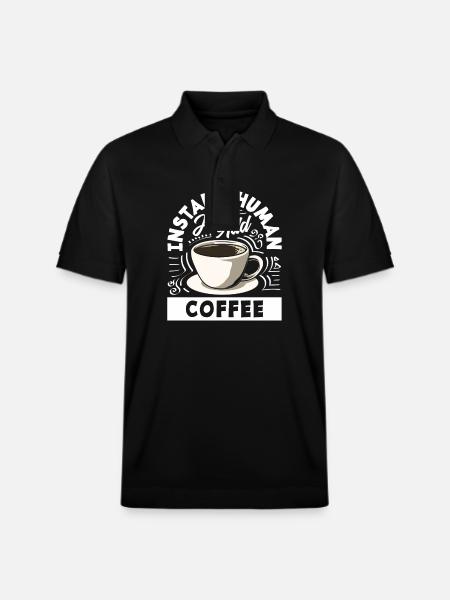 Coffee Lover Instant Human Coffee - Stanley/Stella Unisex Organic Polo Shirt PREPSTER - black