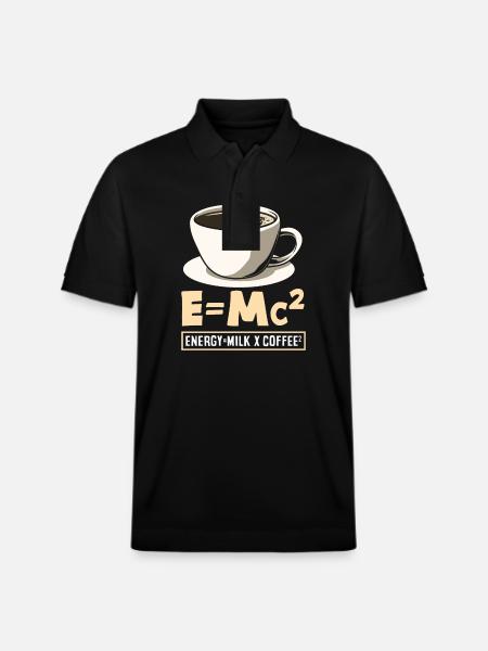 coffee lover E=Mc² energy milk - Stanley/Stella Unisex Organic Polo Shirt PREPSTER - black