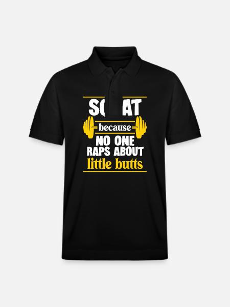 Squat fordi ingen rapper om små numser - Stanley/Stella PREPSTER økologisk unisex poloshirt - sort