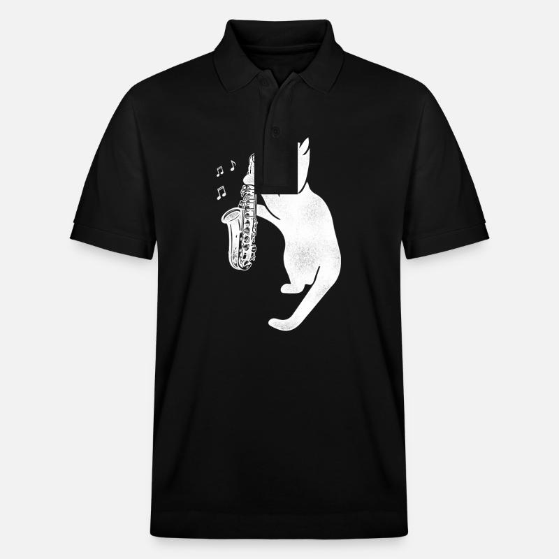 Saxophone Chat - Polo PREPSTER bio Stanley/Stella Unisexe - noir