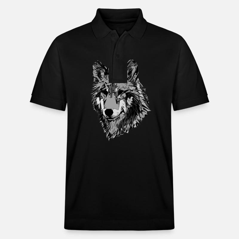 Abstraktes Hunde Gesicht - Stanley/Stella Unisex Bio-Poloshirt PREPSTER - Schwarz